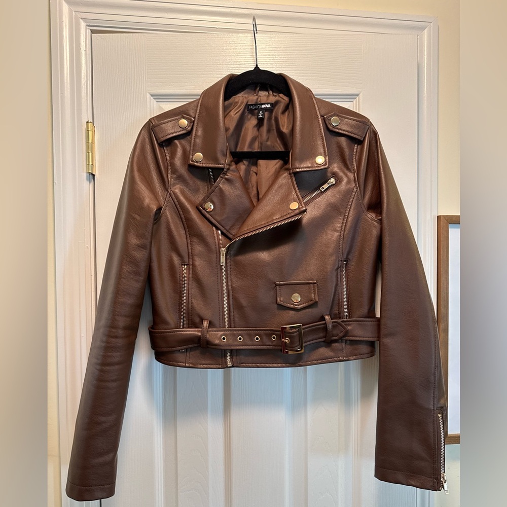 Fashion Nova Brown Leather Jacket